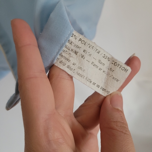 Vintage Blue Button Up Night Top - Picture 3 of 4